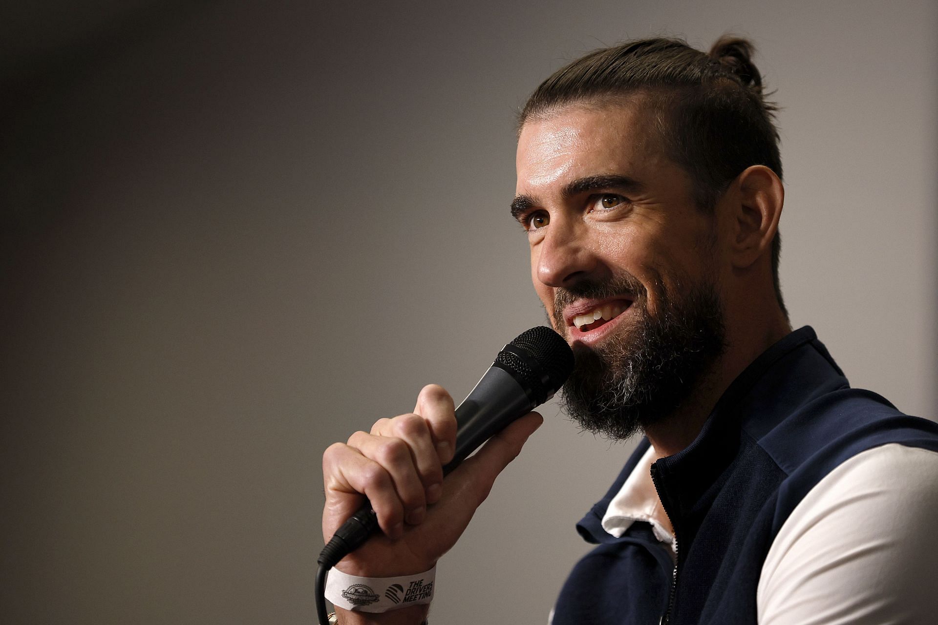 Michael Phelps speaks at the NASCAR Cup Series Championship Race (Source: Getty)